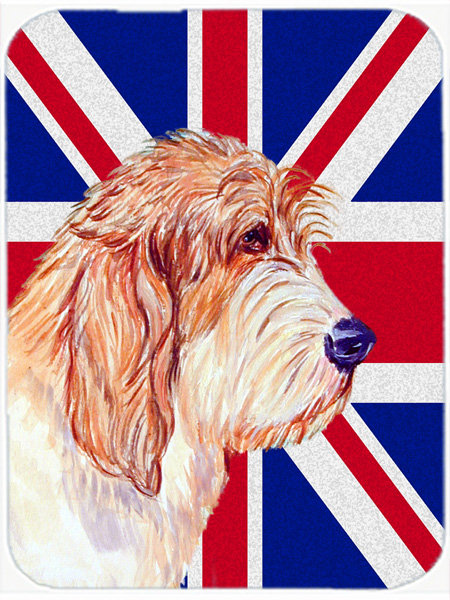 Vendéen griffon bruxellois avec panneau de coupe en verre à drapeau anglais britannique caroline Union Jack