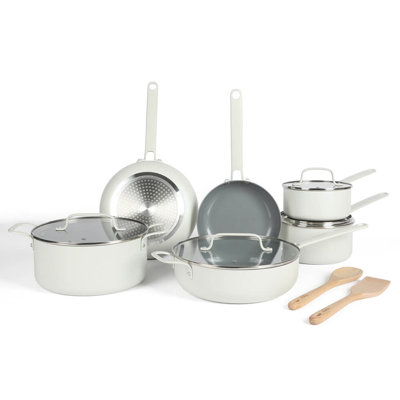 Martha Stewart Emmeline 12-Piece Nonstick PFA-Free Ceramic Enamel Aluminum Cookware Set