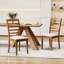 Ensemble de 2 chaises de cuisine en bois avec pieds en bois d'hévéa et dossier à lattes-1250549277