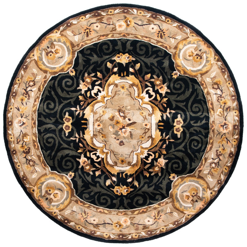 Bedgood Hand Tufted Wool Oriental Rug, Round 4'