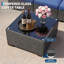 Ensemble de meubles de patio 7 pièces, canapé modulaire en rotin avec table basse et coussins, gris bleu-520242017-520242018
