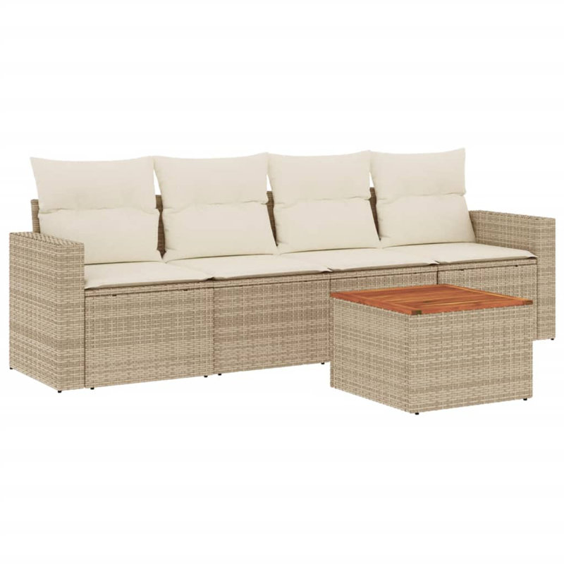 Ensemble de canapé de jardin Vidaxl beige et blanc crème