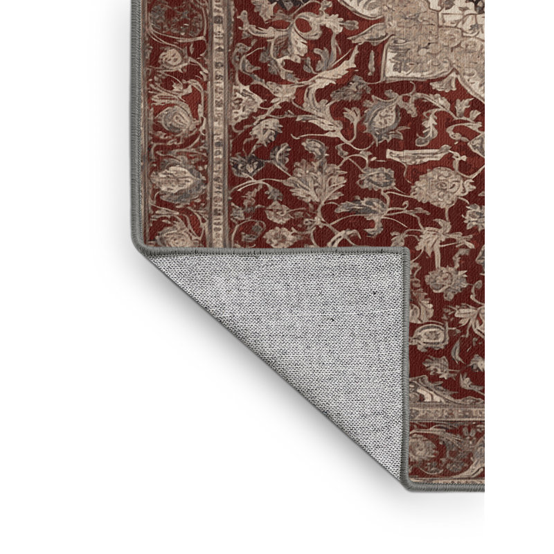 Machine Washable Persian Gray Area Rug, Rectangle 2' x 3'