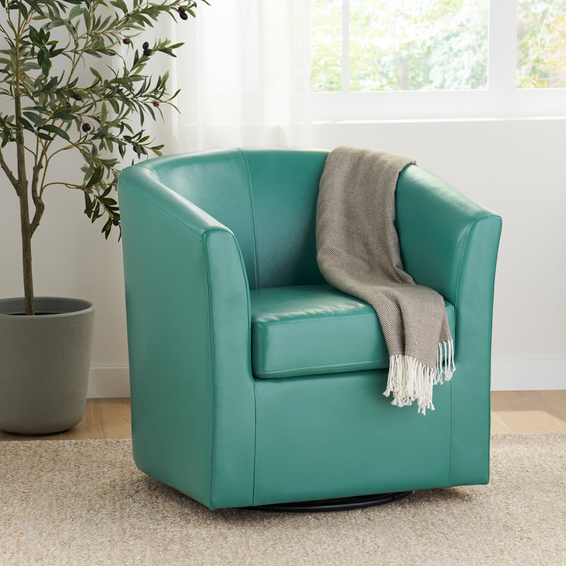 Fauteuil club pivotant, Turquoise