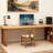 Brown L-Shaped Solid Wood desk-219451441-219451442