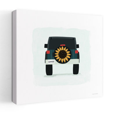 Art contemporain Jeep avec art d'automne