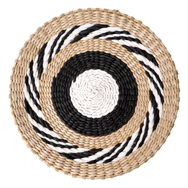  Handmade 16" Boho Abstract Woven Seaweed Wall Basket Decor