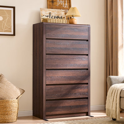 55.6"H Vertical Tall Dresser, Walnut