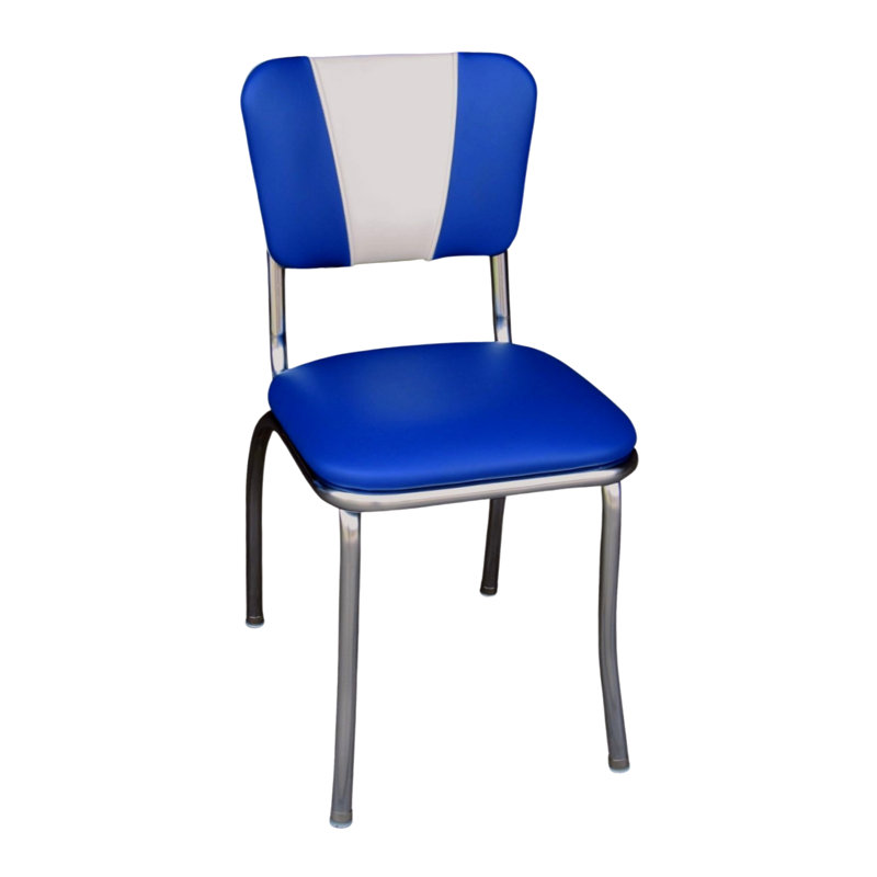Retro Home Upholstered 'V' Back Dining Chair, Royal Blue