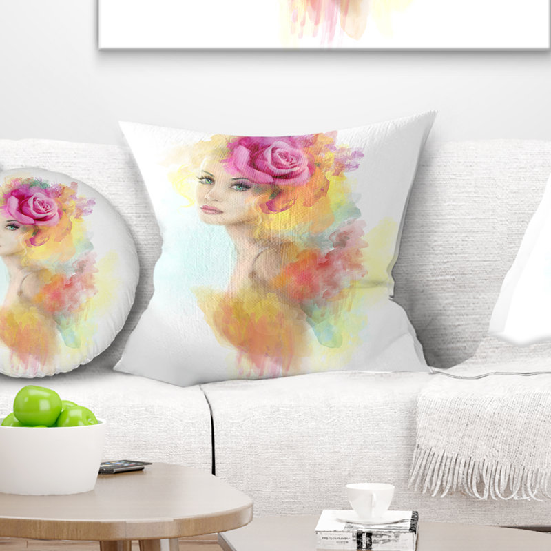 Coussin floral à fleurs d’été floral, 16 po x 1 po, Coussin décoratif