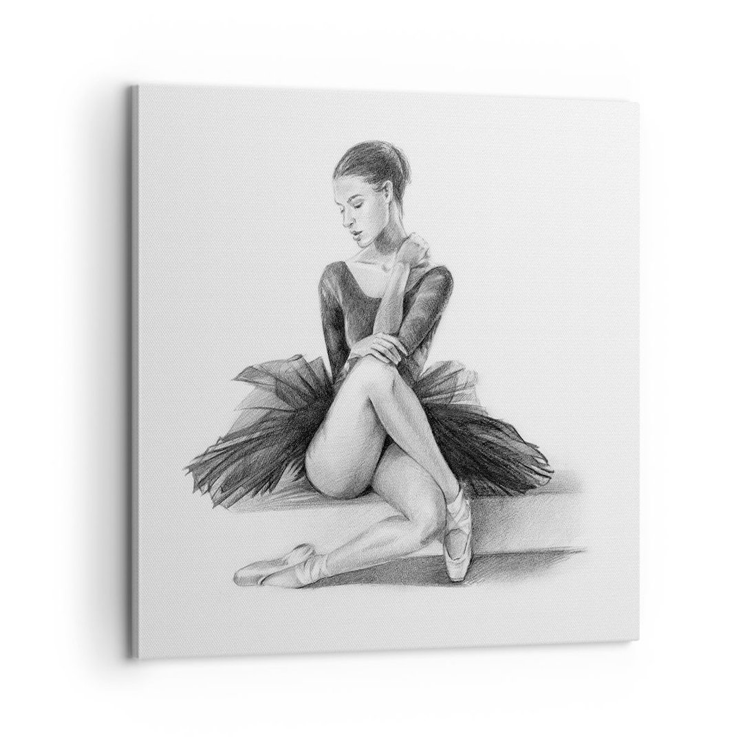 Leinwandbild Ballerina Drawing Pencil