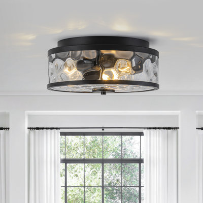 Plafonnier encastré cylindrique 3 lumières avec verre transparent