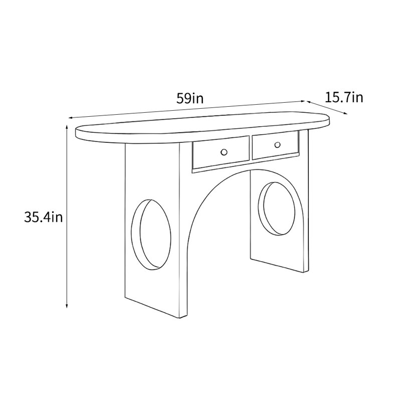 Console de luxe rétro de style chinois, H 35,4 po x l 59 po x P 15,7 po