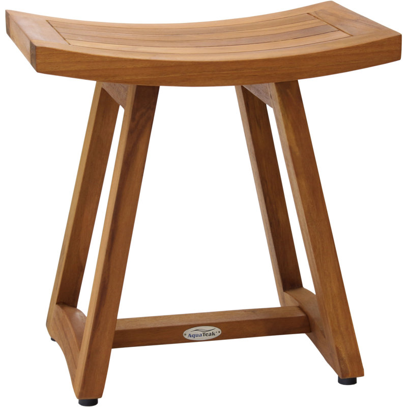 Asia Buru 18" W Teak Shower Bench, Teak Oil