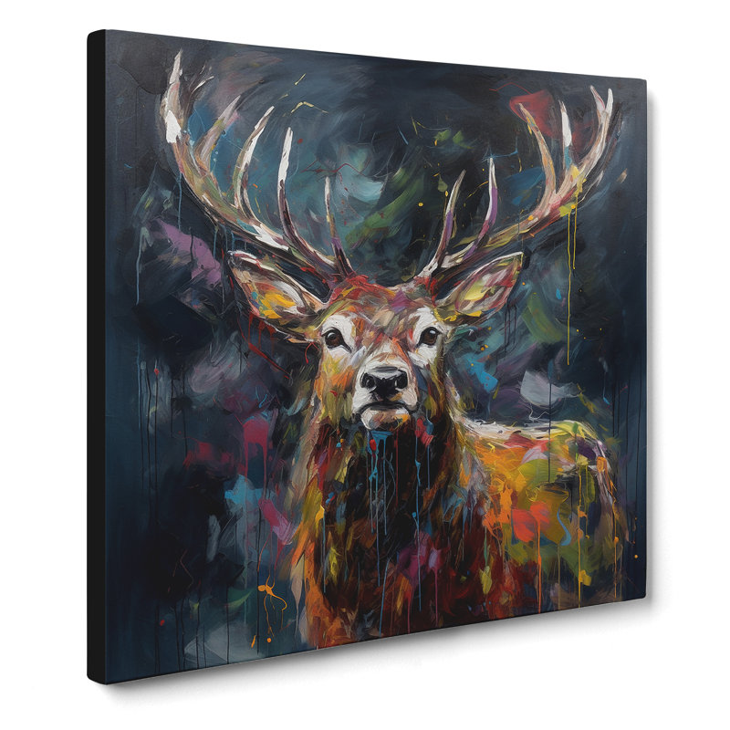 Stag Expressionism No.2 - Wrapped Canvas