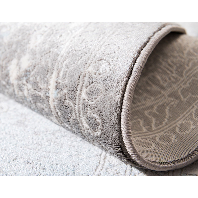Tapis gris à motif géométrique Pharaoh, Rectangle 9 pi x 12 pi