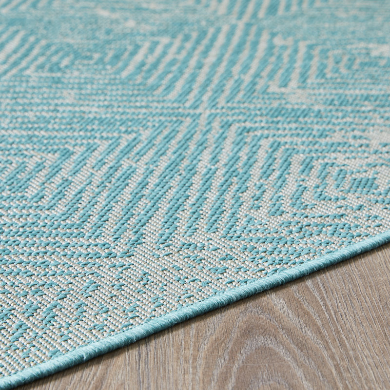Kerstine Geometric Indoor / Outdoor Rug, Rectangle 3' x 5'