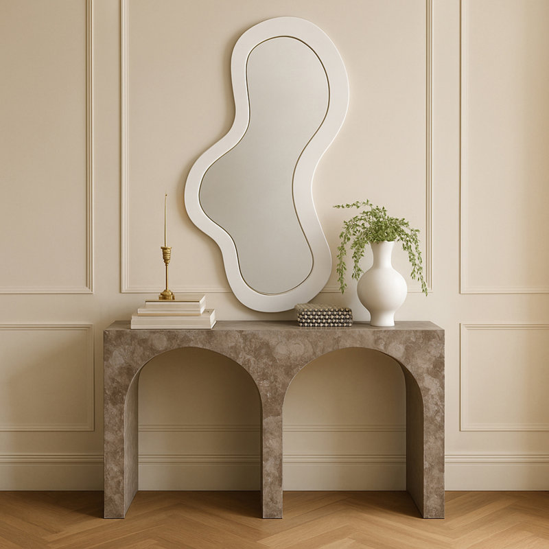 Miroir Oblique, 48 po x 28 po, Blanc