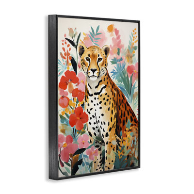 Floral Adorned Leopard Giclee Art by Roozbeh Bahramali