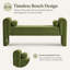 Banc de rangement moderne vert de 152 cm (60 pouces) en bois extra long pour deux personnes avec rangement dissimulé, idéal pour une chambre, un salon, une salle de jeux, une entrée ou un vestiaire.