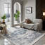 Machine Washable Oriental Blue/Green/Grey Area Rug-1907207914