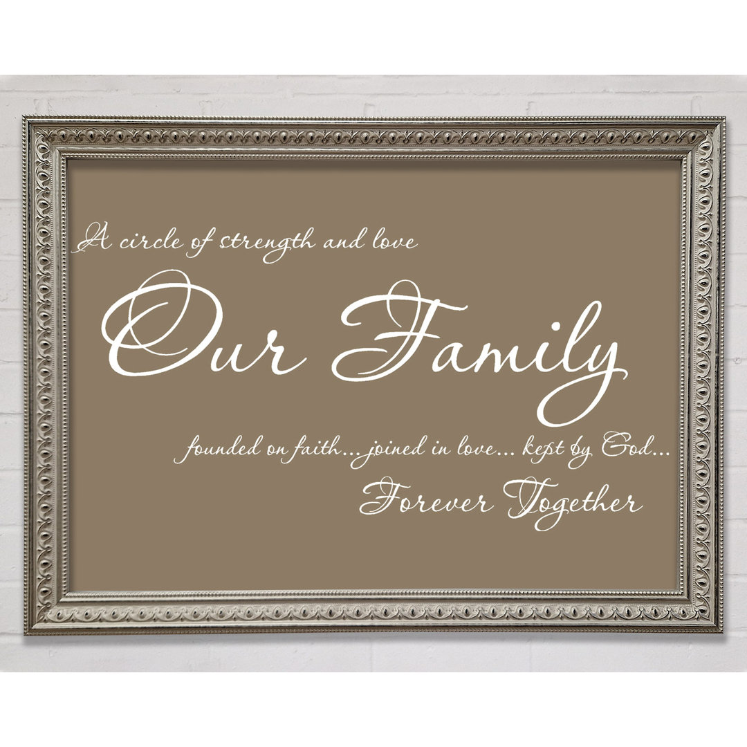 Tekonsha Family Quote Our Family Together Forever Lime Green Gerahmter Druck Wandkunst