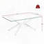 Table basse rectangulaire en verre trempé avec pieds en métal argenté (39,37 po)-430800598-430800593