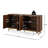 Eugene Modern Glam Sideboard With Geometric Faceted Doors And Gold Metal Base-606609618