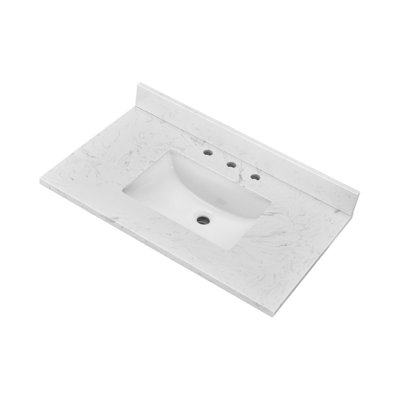 36 Inch Engineered Stone Bathroom Vanity Top With Sink