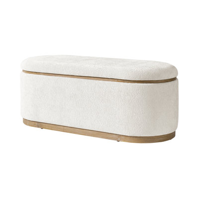 Sabise 46.5"W Modern Chenille Fully Assemble Filp-Top Storage Bench