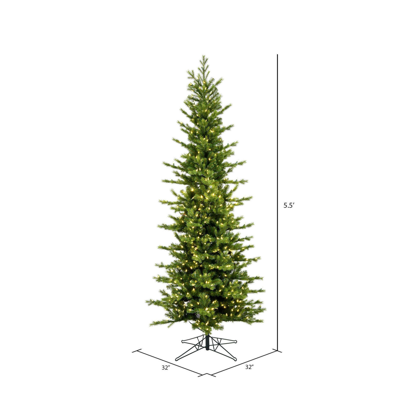 Moutauk Pencil Pine Artificial Christmas Tree, 5.5'