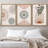 Mid Century Modern Boho Geometric Mandala Pattern Forest Plant - 3 Piece Floater Frame Graphic Art Set on Canvas-73721040-73721041