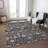 Machine Washable Indoor/Outdoor Cicel ACN1155 Black Rug-100248139
