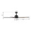 Ventilateur de plafond 52 po avec lumière DEL et télécommande DEL Smart DC-1474090061-1474090050