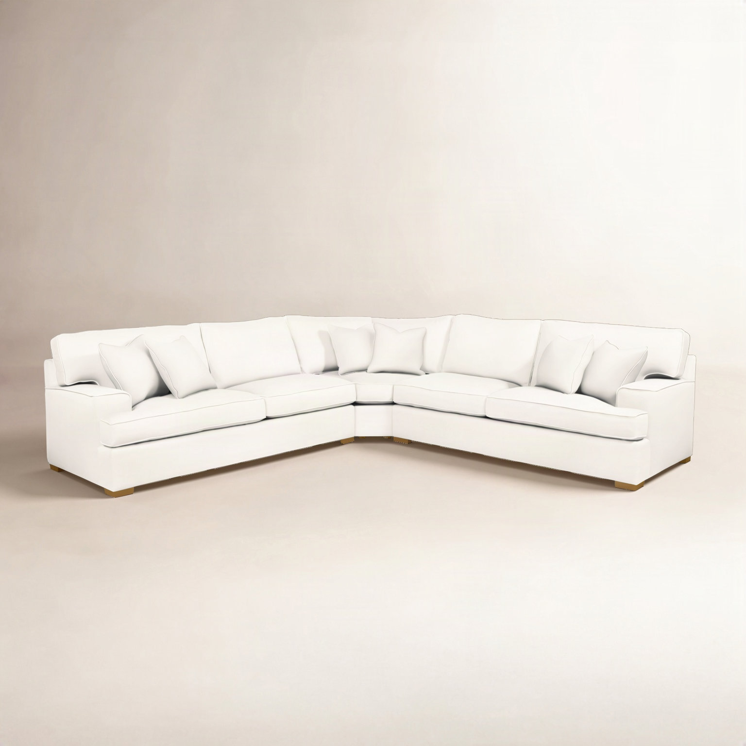 Sadie Sectional, Elite Ivory; 0321-91, Honey Finish