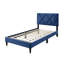 Tête de lit ajustable pour lit simple, revêtement en velours bleu marine, chambre à coucher de style Mid-Century moderne pour les jeunes, chambre à coucher, fabrication-742059974-742059979