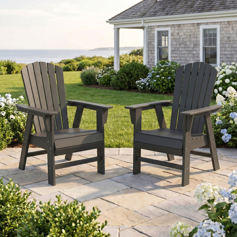 Seashell Upright Adirondack Chair (Set Of 2), Gray