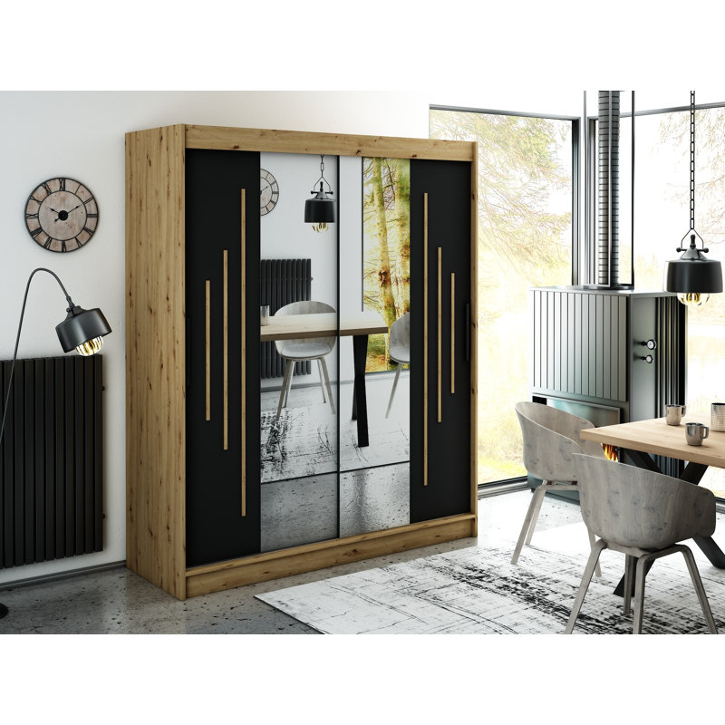 Dumfries 2 Door Manufactured Wood Wardrobe, 200cm H x 180cm W x 62cm D