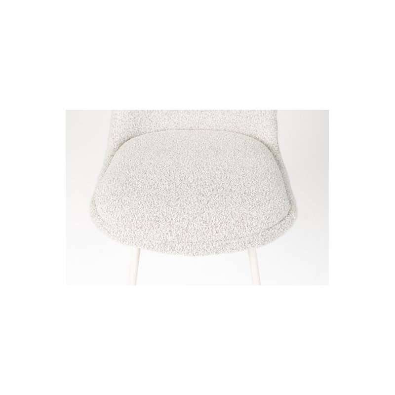Fijs Upholstered Dining Chair, Light Gray, Off White