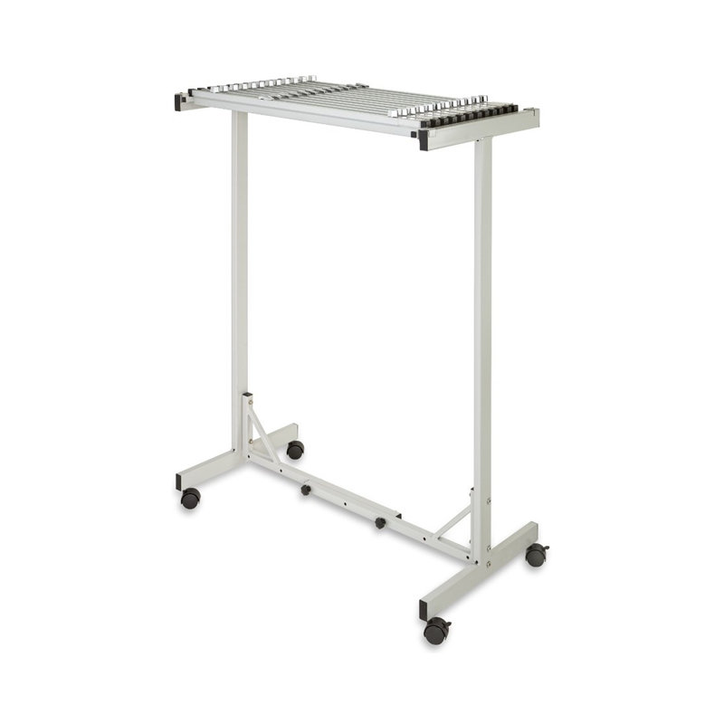 Centre de plan de bureau mobile extensible avec 12 pinces, gris