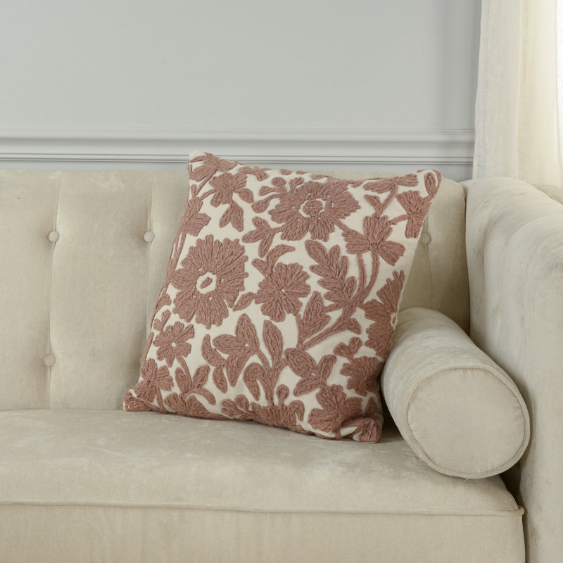 Coussin 100% coton, Naturel / moka, Mélange de duvet