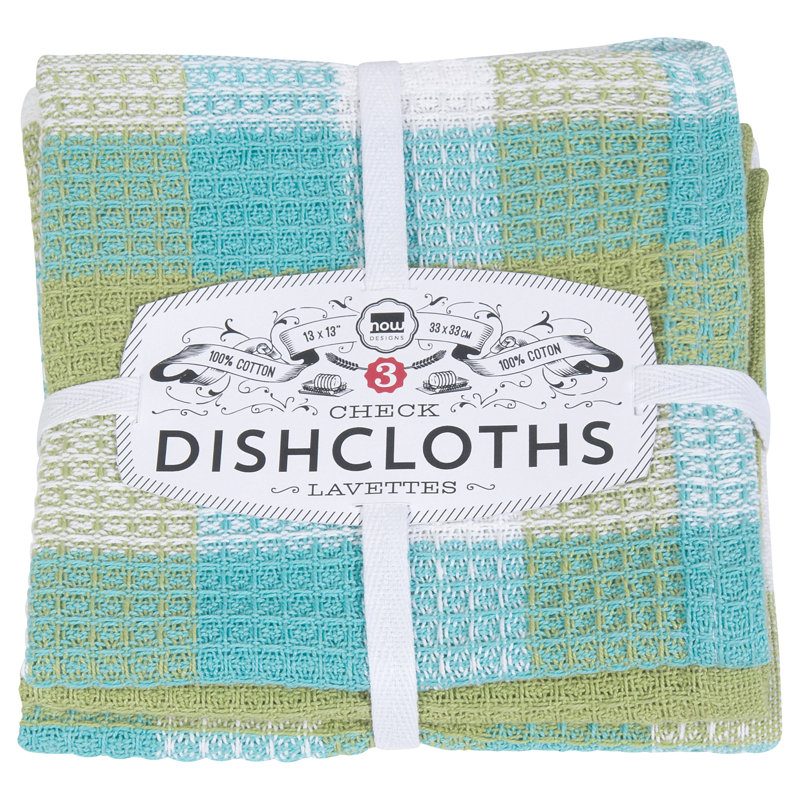 Cotton Waffle Dish Cloth Kitchen Towel, Leaf