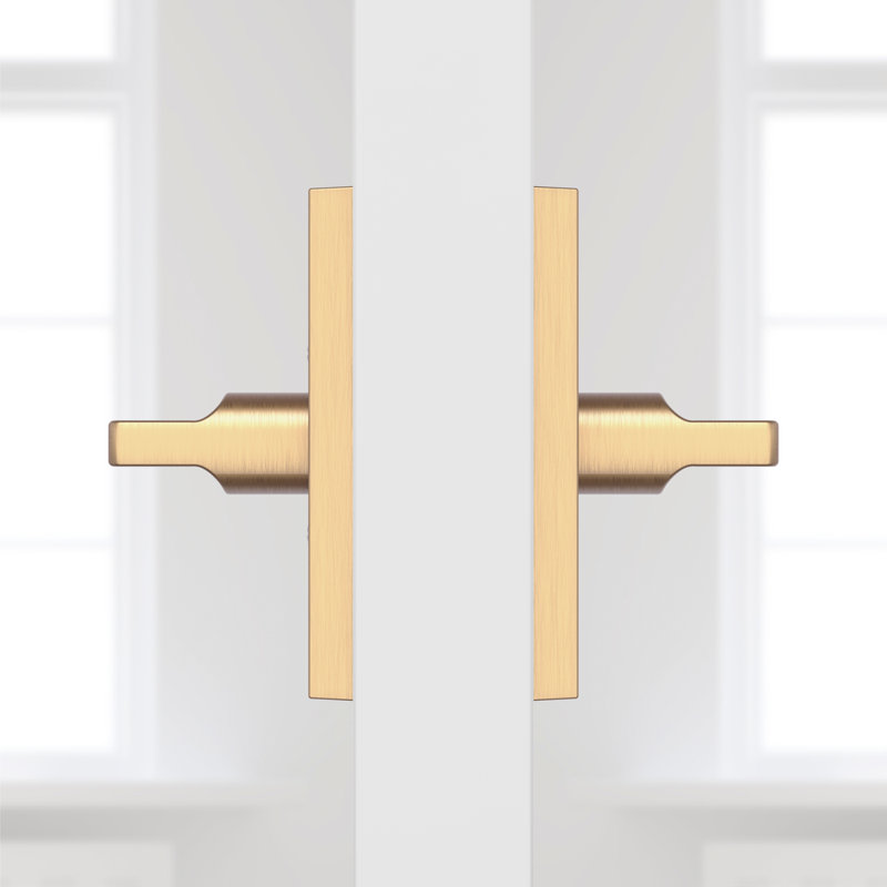 5 H X 5.53125 W X 5 Single Dummy Door Lever, Satin Brass