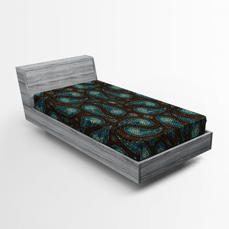 Microfiber Paisley Fitted Sheet, Twin XL Fitted Sheet, Purple Paisley