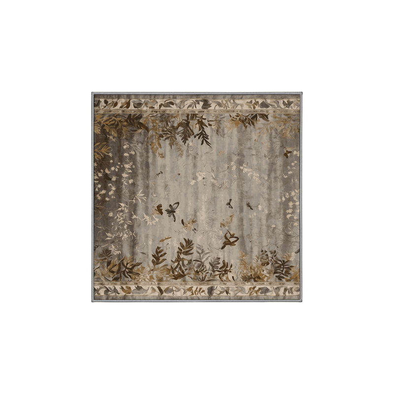 Machine Washable Gray Area Rug, Rectangle 2' x 3'