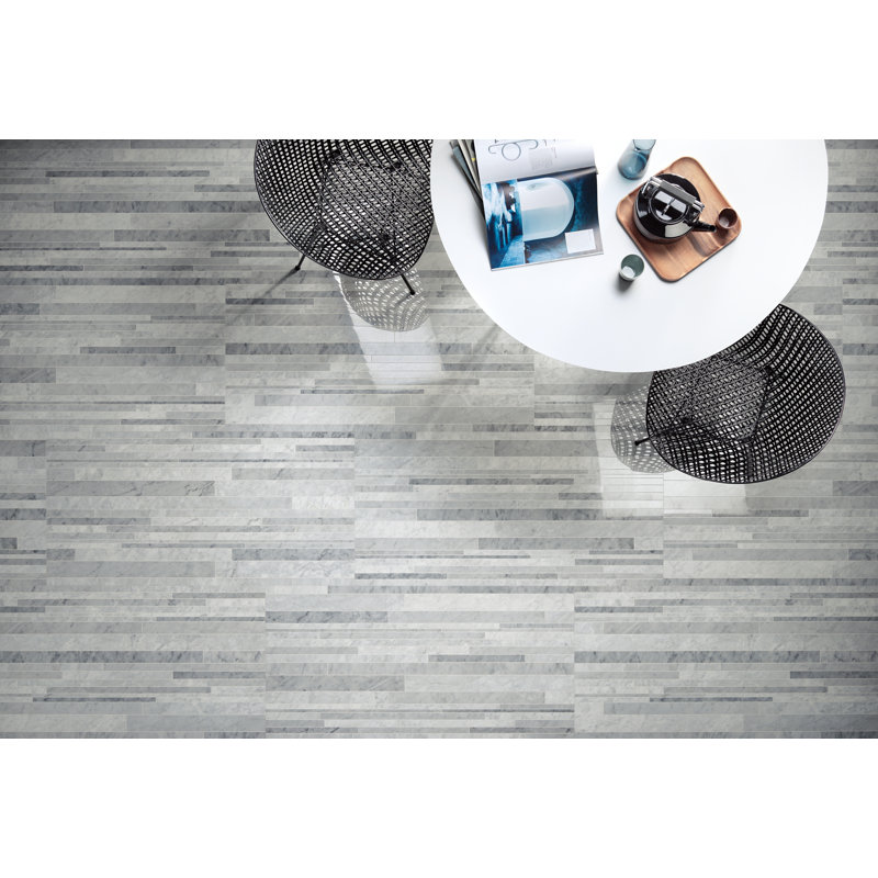 Carreau de mur et de plancher en porcelaine aspect marbre 12 po x 45 po Marmi, Carrare