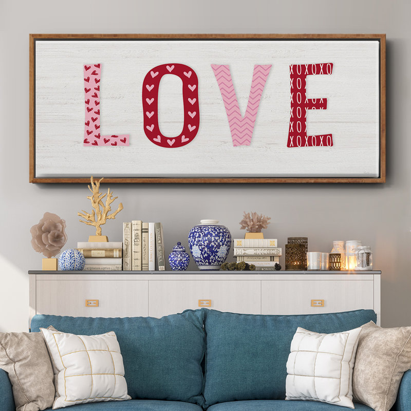 Motif d'amour - toile encadrée, H 20 po x l 50 po