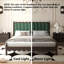 Base de lit plateforme en bois massif de style rétro Ines avec tête de lit tapissier en velours-991268223-991268192
