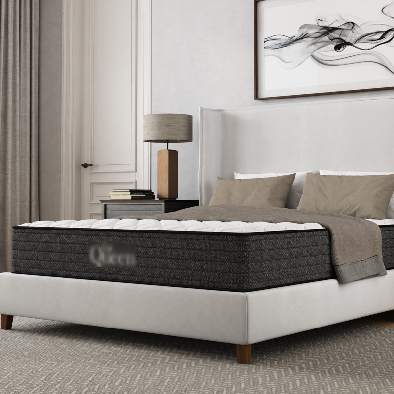 Matelas simple en gel rafraîchissant de 12 pouces avec certification - US, pour soulagement, faible transfert de mouvement, eau, s'adapte à la base réglable, gris et blanc, mousse à mémoire de forme à l'intérieur, fabrication à ressorts