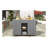 Outdoor Kitchen Island with Stainless Steel Top - Fir Wood Patio Cooking Station with Ample Storage, Towel/Spice Racks and Lockable Wheels, Grey-37876904-37876909-37876901